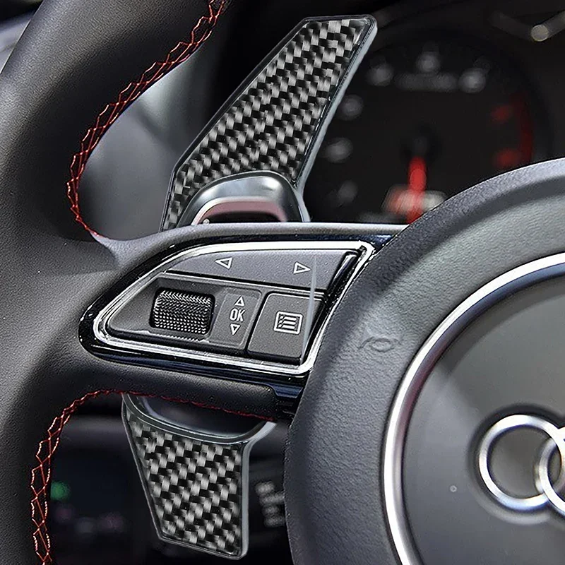 

For Audi RS4 RS3 RS5 Q3 Q8 RS6 RS7 R8 TT Steering Wheel Shift Paddle Interior Trim Patch Extended Sports ABS Carbon Fiber