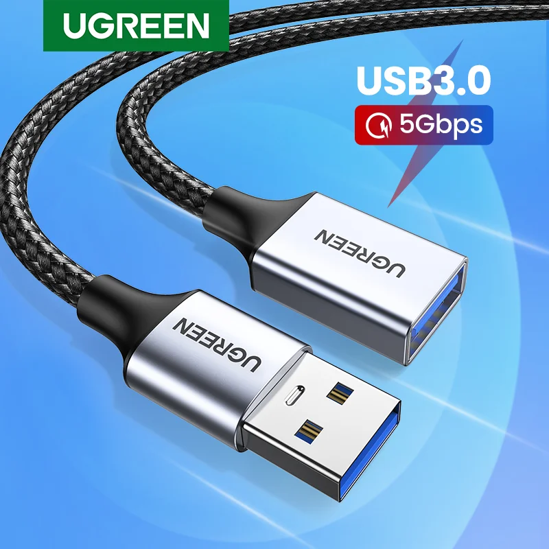 Ugreen USB 3.0 kabel przedłużacz USB męski na żeński kabel do transmisji danych USB3.0 przedłużacz dla PC TV przedłużacz USB