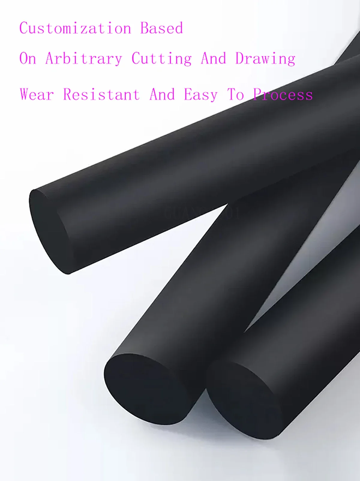 1pcs Diameter 20-55mm Black Polyamide Stick PA6 Pure Nylon Rods Wear Resistant Rod For Machining Length 500mm