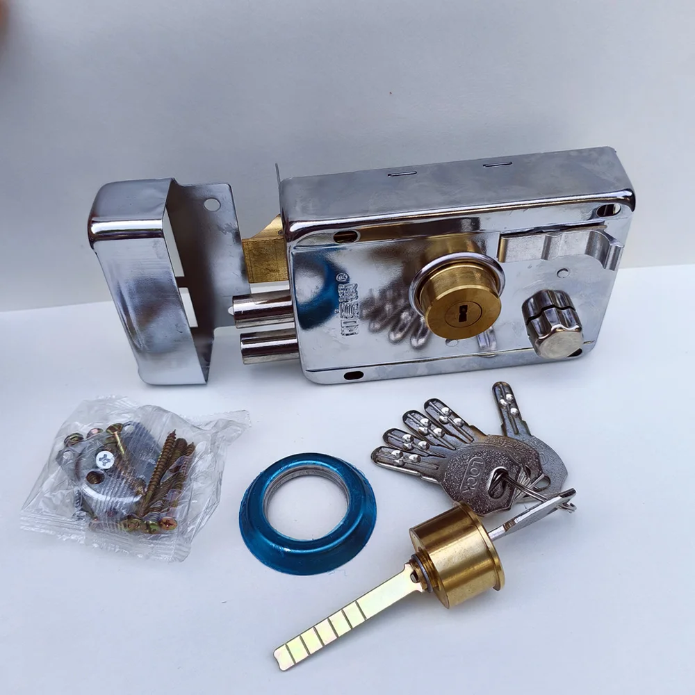 Exterior Door Lock Outdoor Safety Security padlocks Anti-Theft Lock Multiple Insurance Wood Gate Front House Locking Accessories