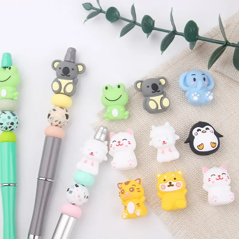 Kissteether 3pc 3D siliconen kraal en platte focal kraal voor sieraden maken DIY fopspeenketting armband ketting sieraden accessoires