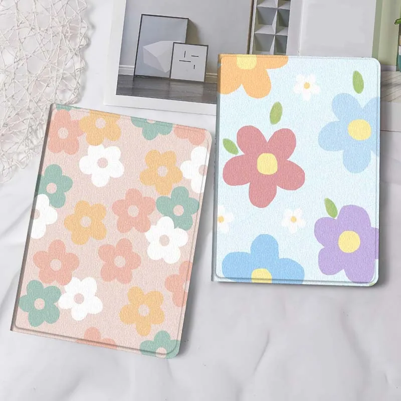 

Cartoon Colorful Flower Pattern Gift Tablet Case For Samsung Tab Galaxy S6 S11 A A7 A8 A9 A11 10.1 10.4 10.5 Plus Lite