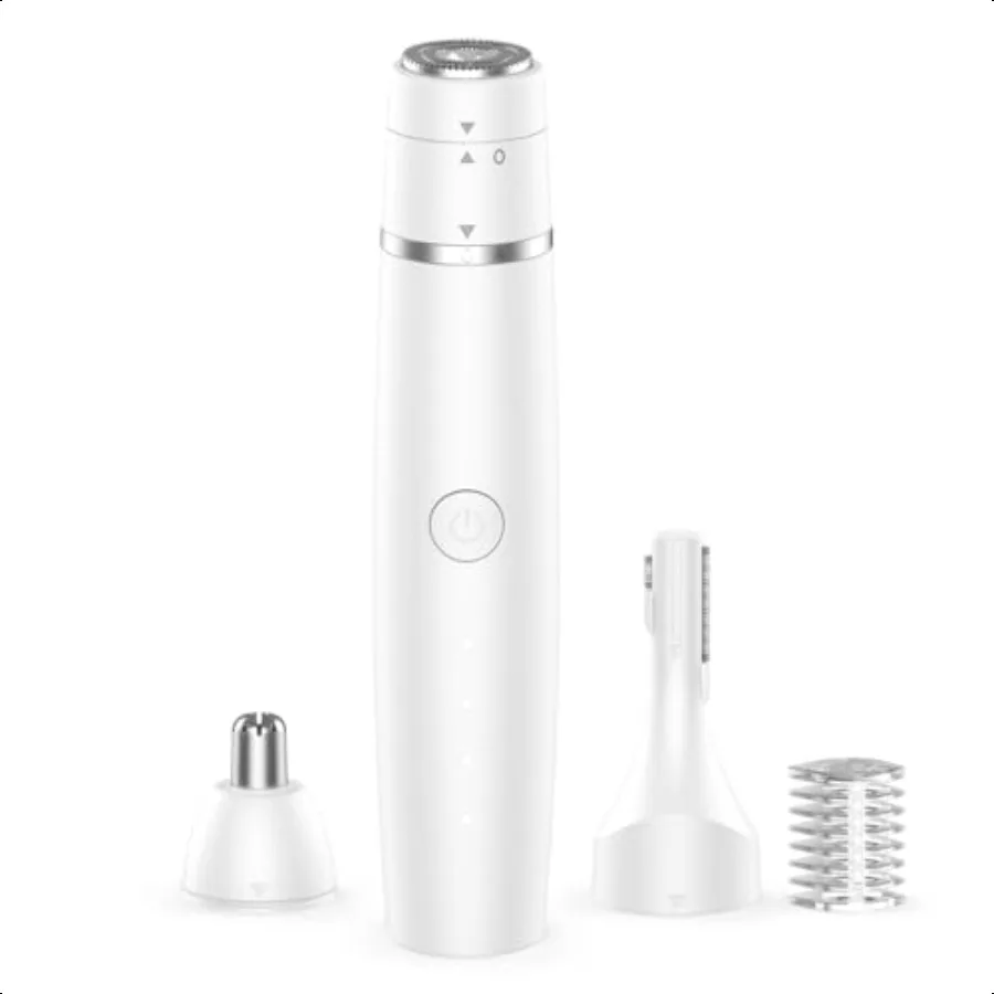 

US05001 Nose Hair Trimmer for Women Men 3in1 Facial Hair Remover for Peach Fuzz Eyebrow Trimmer Shaper Shaver Ear Face Grooming
