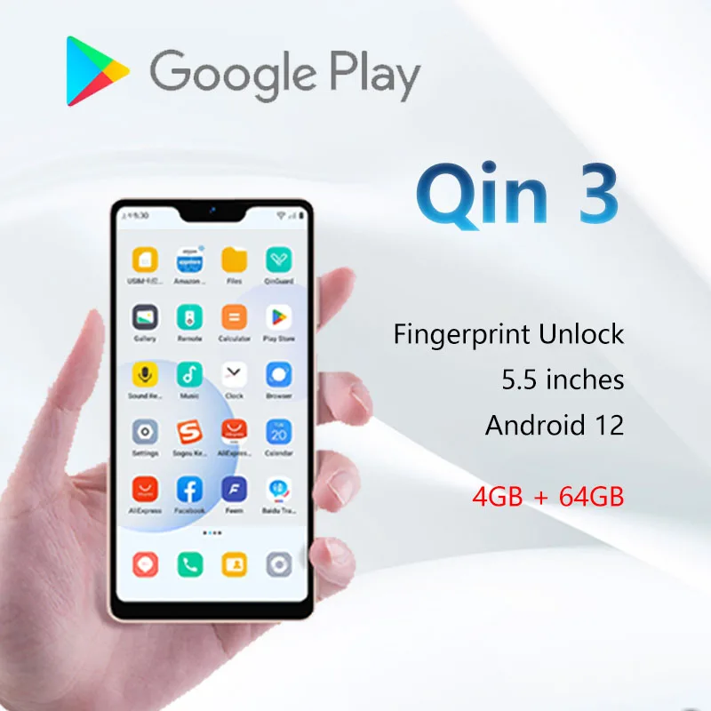 

Qin 3 Mini Mobile Phone, Supports 4G, Google, Multi-language, Bluetooth, WiFi Smartphone