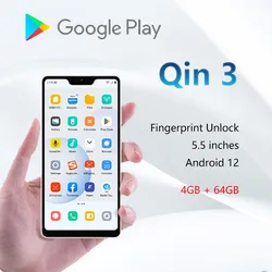 Qin 3 Mini Celular, Suporta 4G, Google, Multi-idioma, Bluetooth, Wi-Fi Smartphone