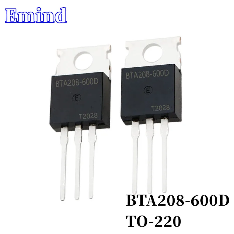 10Pcs BTA208-600D BTA208 Thyristor TO-220 8A/600V DIP Triac Large Chip