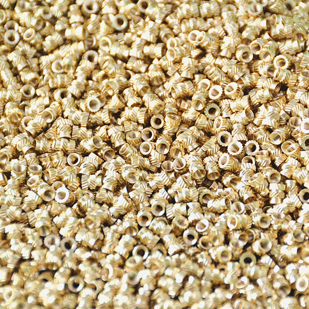 

100pcs Copper Nut Thread Knurled Heat Embedment Nuts Automatic Threaded Inserts For Injection Moulding Brass Material