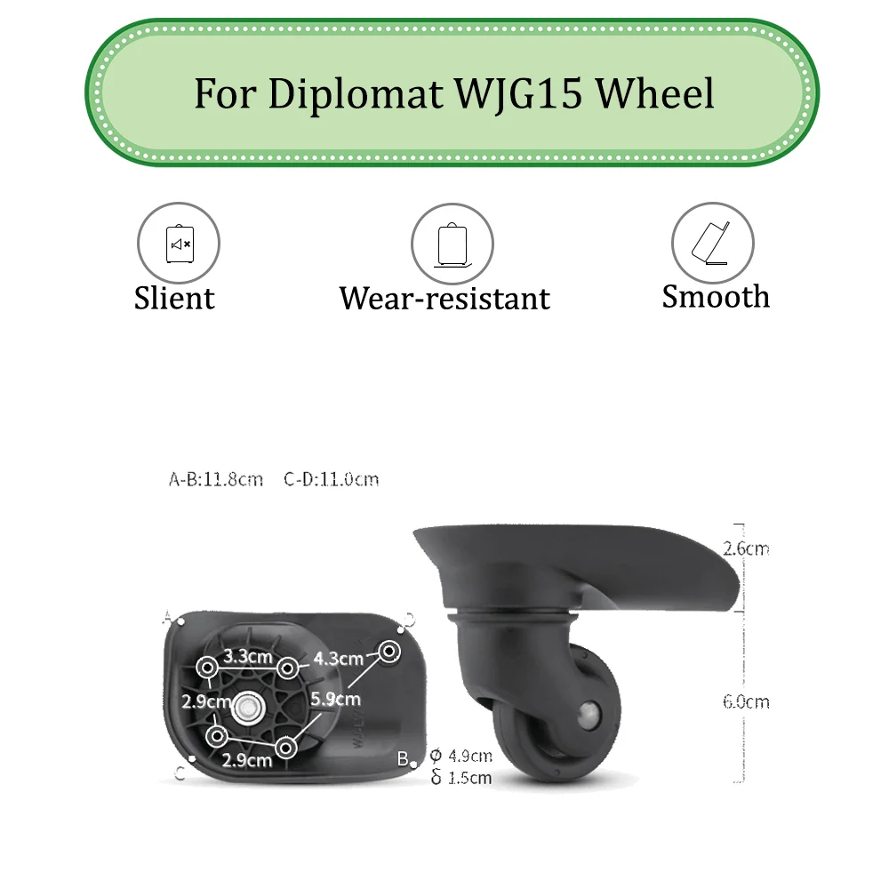 

For Diplomat WJG15 Universal Wheel Replacement Suitcase Silent Smooth Shock Absorbing Durable Convenient Accessories CasterWheel