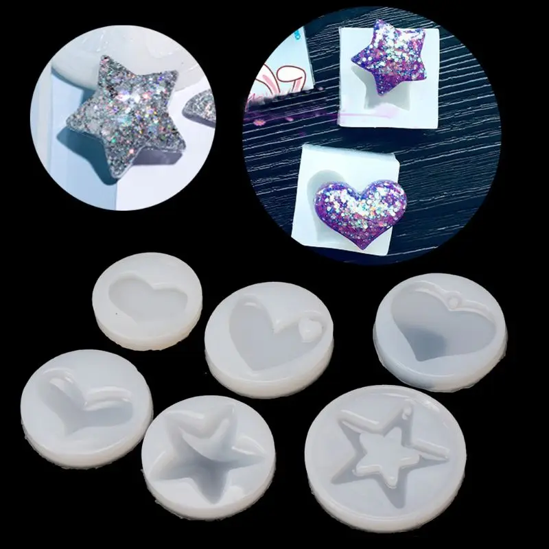 Star Heart Resin Epoxy Jewelry Mold for Pendant Decor Craft for DIY Women