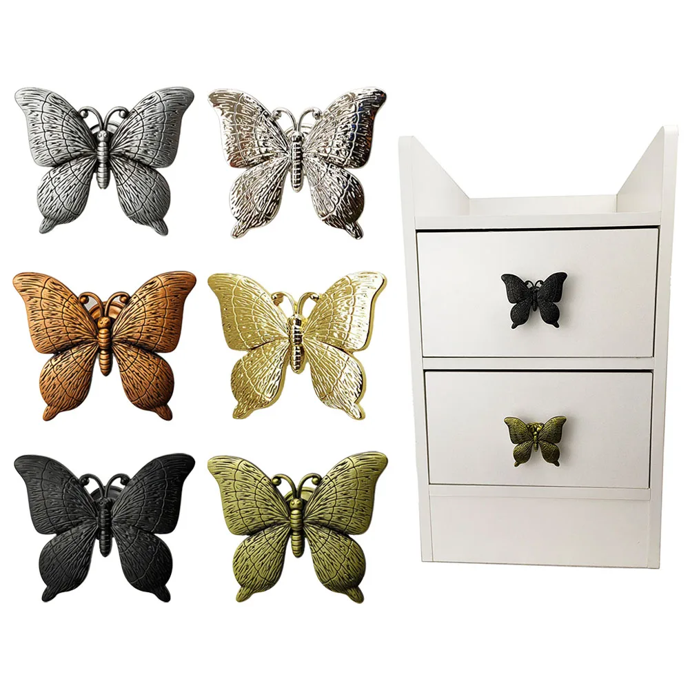 More Refined Cabinets Handle Furniture Handle Corrosion-resistant Door Cabinets Knobs Multi-layer Zinc Alloy Butterfly Shape