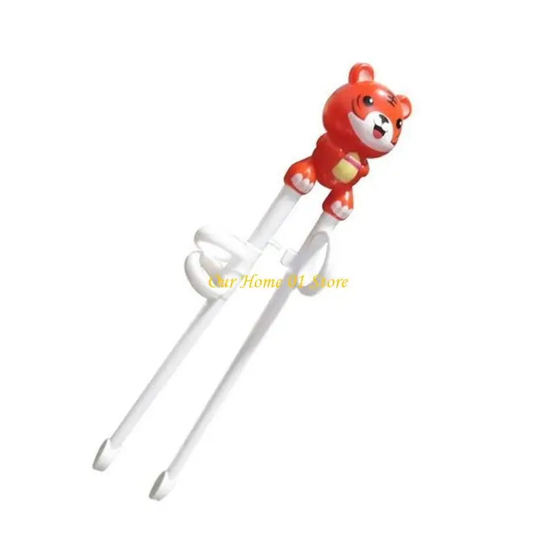 M4YC Cartoon Animal Children Learning Chopsticks Helper Reusable Kids Training Chopsticks with Adjustable Finger Loop