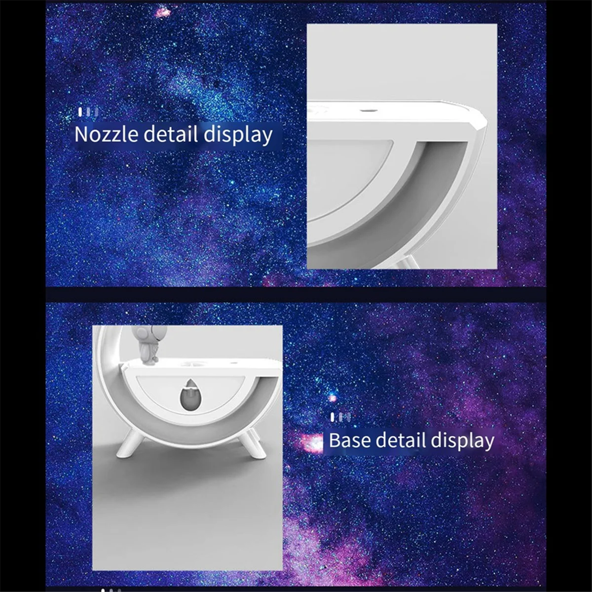 A01M مرطب هواء مضاد للجاذبية 350 مل RGB ضوء مرطب بالموجات فوق الصوتية مع بلوتوث 5.0 مكبر صوت للمكتب المنزلي