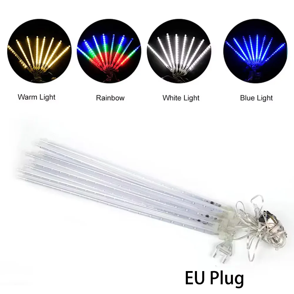 Imagem -06 - Led Meteor Shower Rain Lights Impermeável Queda de Chuva Fairy String Light Festa de Natal Decoração do Pátio eu Plug