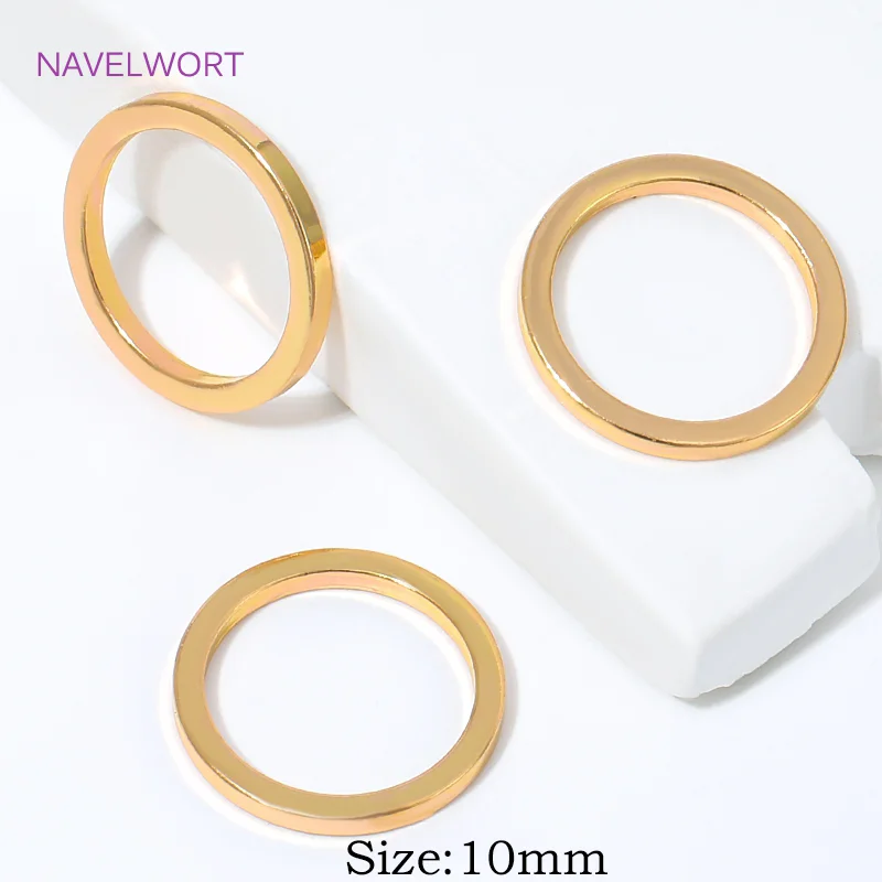 20/40 Stück 18K vergoldete runde, flache, geschlossene Ringe, Biegeringe, Verbindungsringe für Schmuck, DIY-Armband- und Halskettenherstellungszubehör – Detail 27