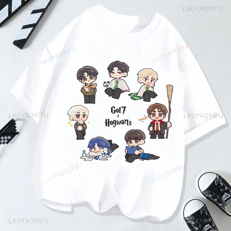 بلايرا KPOP Got7 جاكسون جاي بي تي شيرت موضة محب الجدة الاتجاه Ropa De Mujer الشارع الشهير القطن مزدوجة الوجهين تي شيرت مطبوع #4