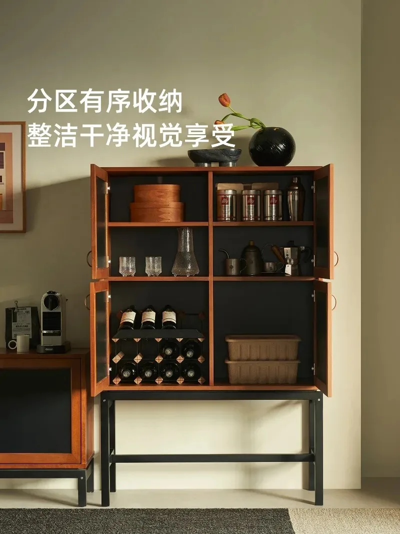 سحابة جناح خزانة جانبية الفرنسية الرجعية خشب متين تخزين بسيط المنزلية القرون الوسطى تخزين اللون مطابقة خزانة Z #3