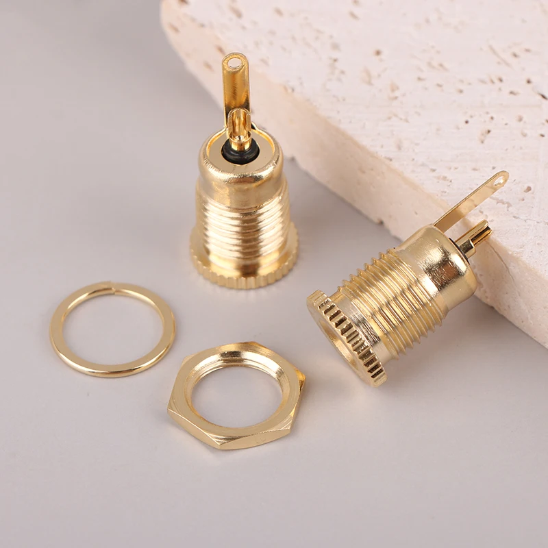 Gold-plated 30V 10A High Current DC Connectors 5.5x2.1MM 5.5x2.5MM Power Female Jack Socket Nut Panel Mount DC Adapter Connector