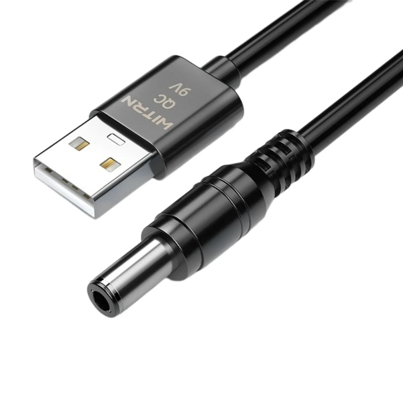 12V USB Type-A to 5.5x2.1mm Interface PD Power Cable for WiFi Router Speaker Monitor LED Light Accessories 1.2Meter