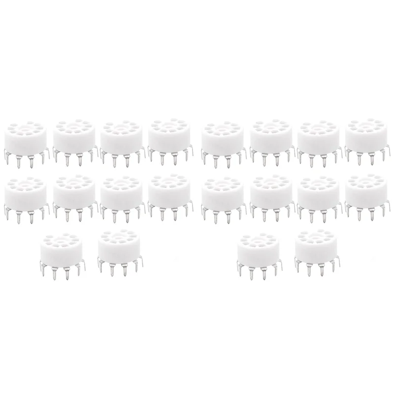 

REPLA-20PCS 9Pin B9A PCB MOUNT Tube Socket For 12AX7 12AT7 12AU7 6DJ8 ECC82 5670 6922 Hifi Audio Vintage AMP Silver