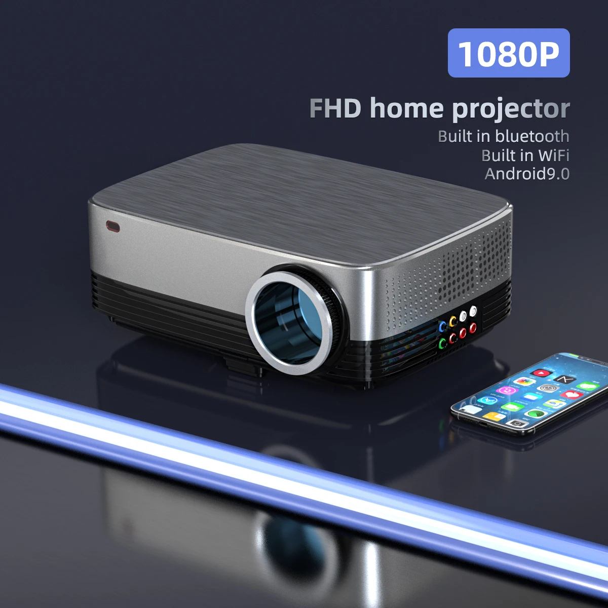 

Powerful Home Cinima FHD1080P Android System WiFi Screen Mirroring Home Theatre Portable Projector Daytime High Brightness Cast