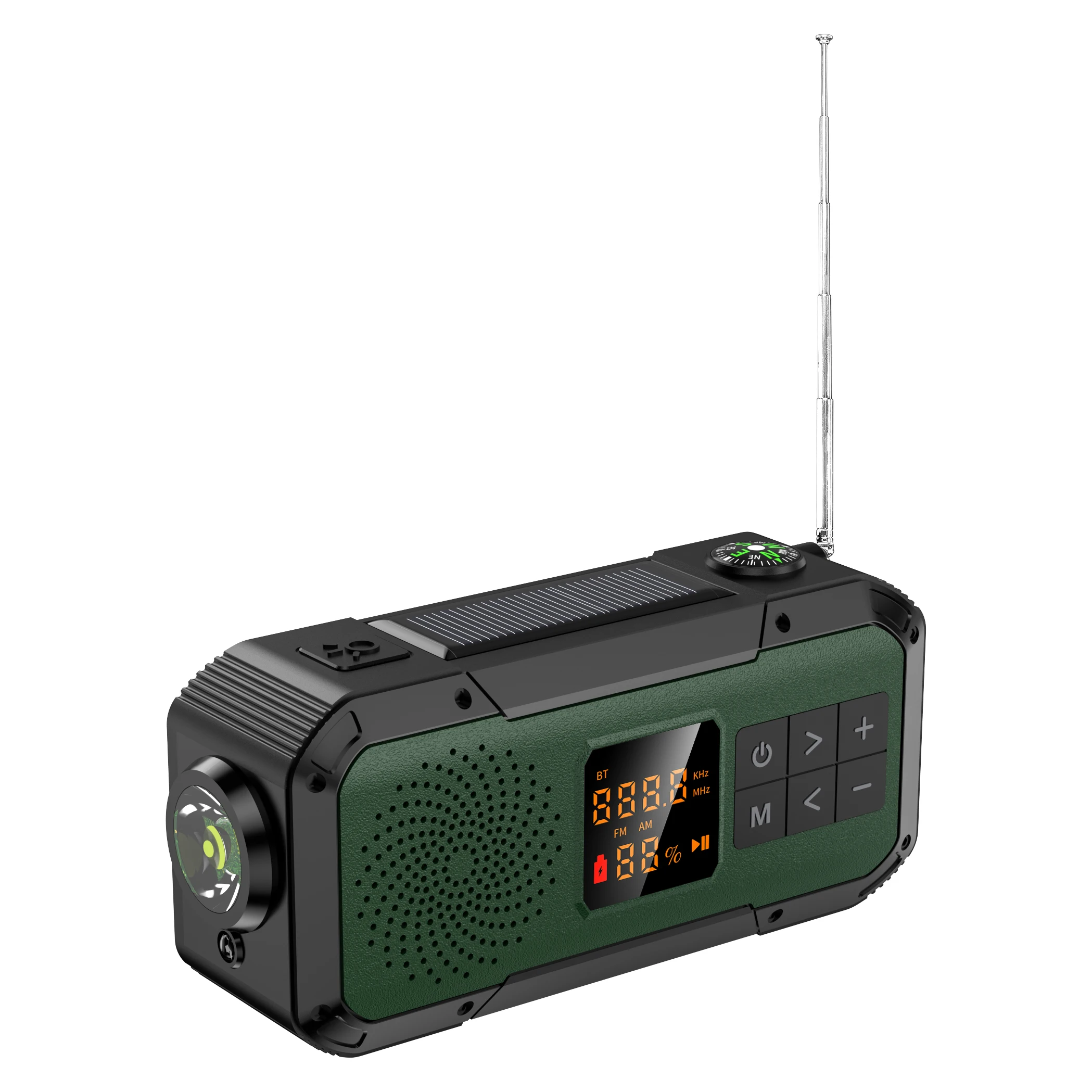 راديو AM FM عالمي محمول مقاوم للماء متعدد الطاقة يعمل بالطاقة الشمسية، راديو منزلي جديد للطوارئ مع وظيفة المصباح DF589 #1