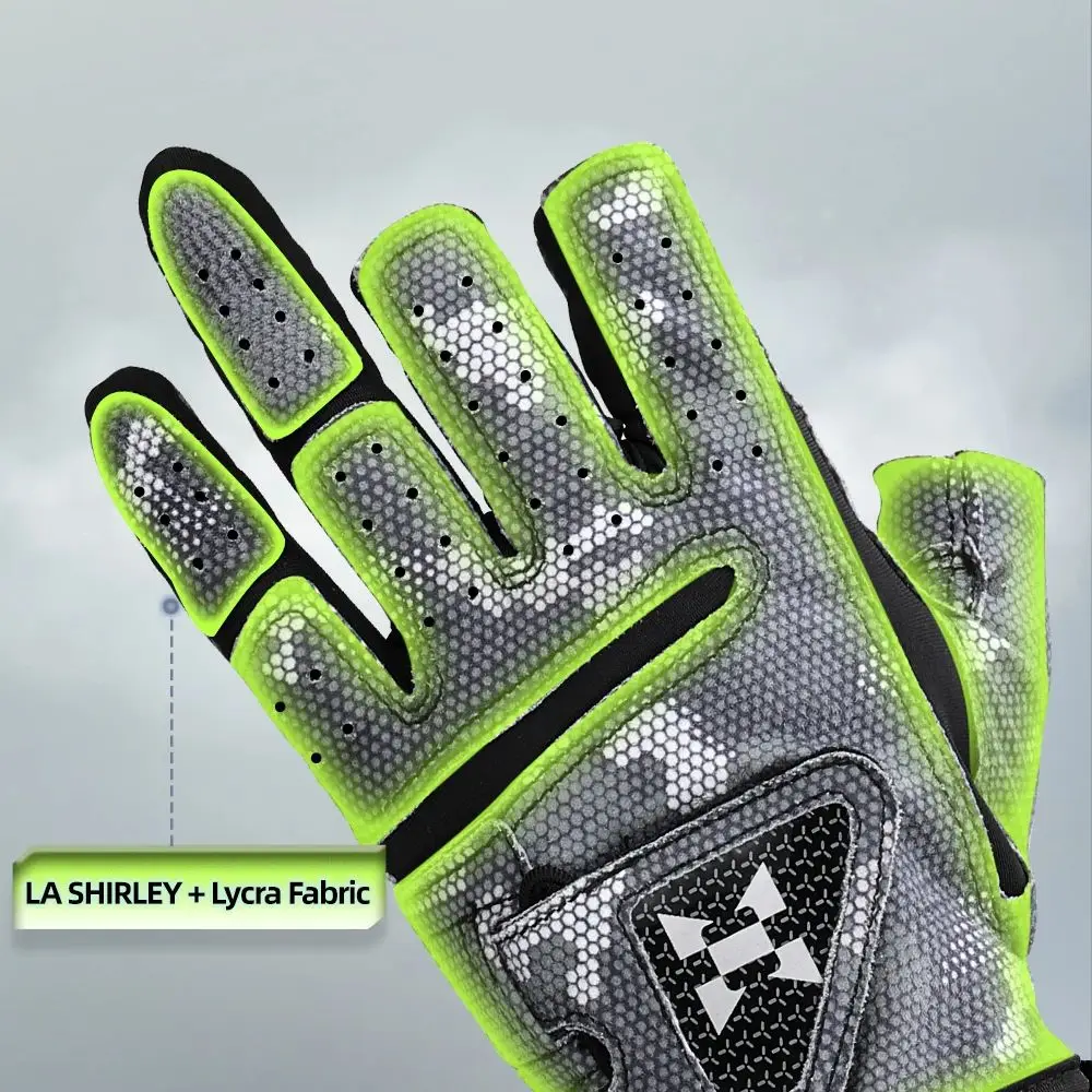 HISTAR Fishing Glove LA SHIRLEY + Lycra Fabric Silicone Anti-slippery 3D Draping Camouflage Green/Grey Color Multi-Functional
