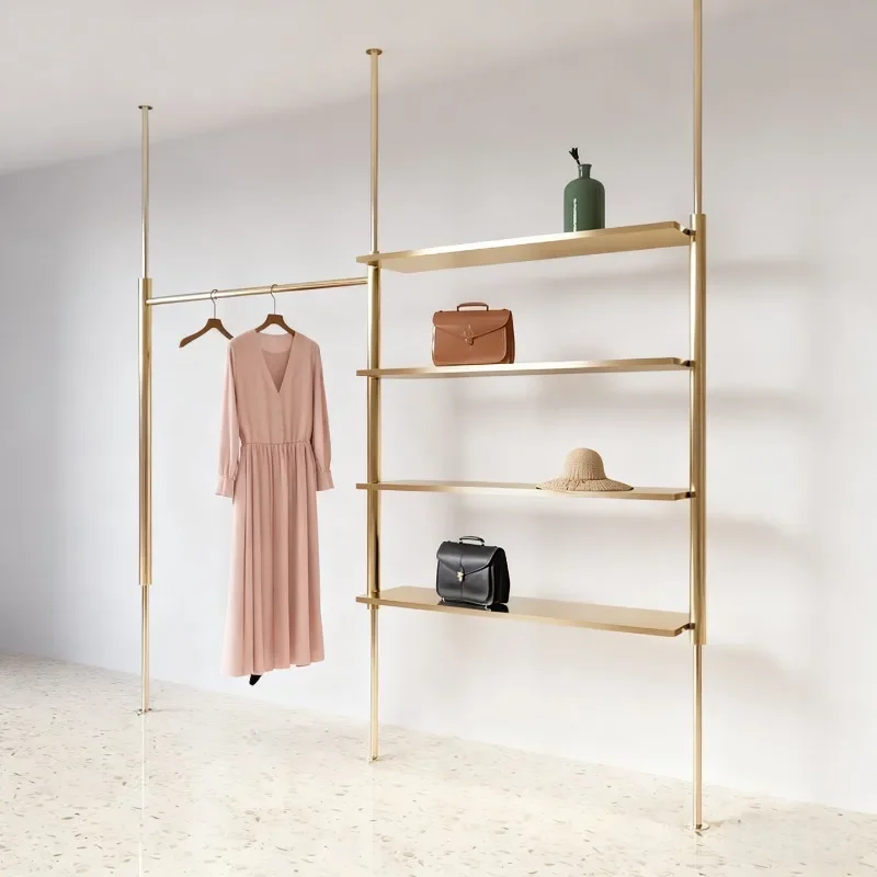 Wall-mounted clothes rack men's and women's clothing special display shelves