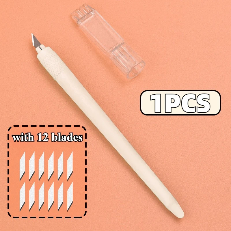

Craft Knife Pen 12 Blades Hand Account Sticker Utility Knife Cutting Tools for Mobile Phone PCB Repair Engraving Knife
