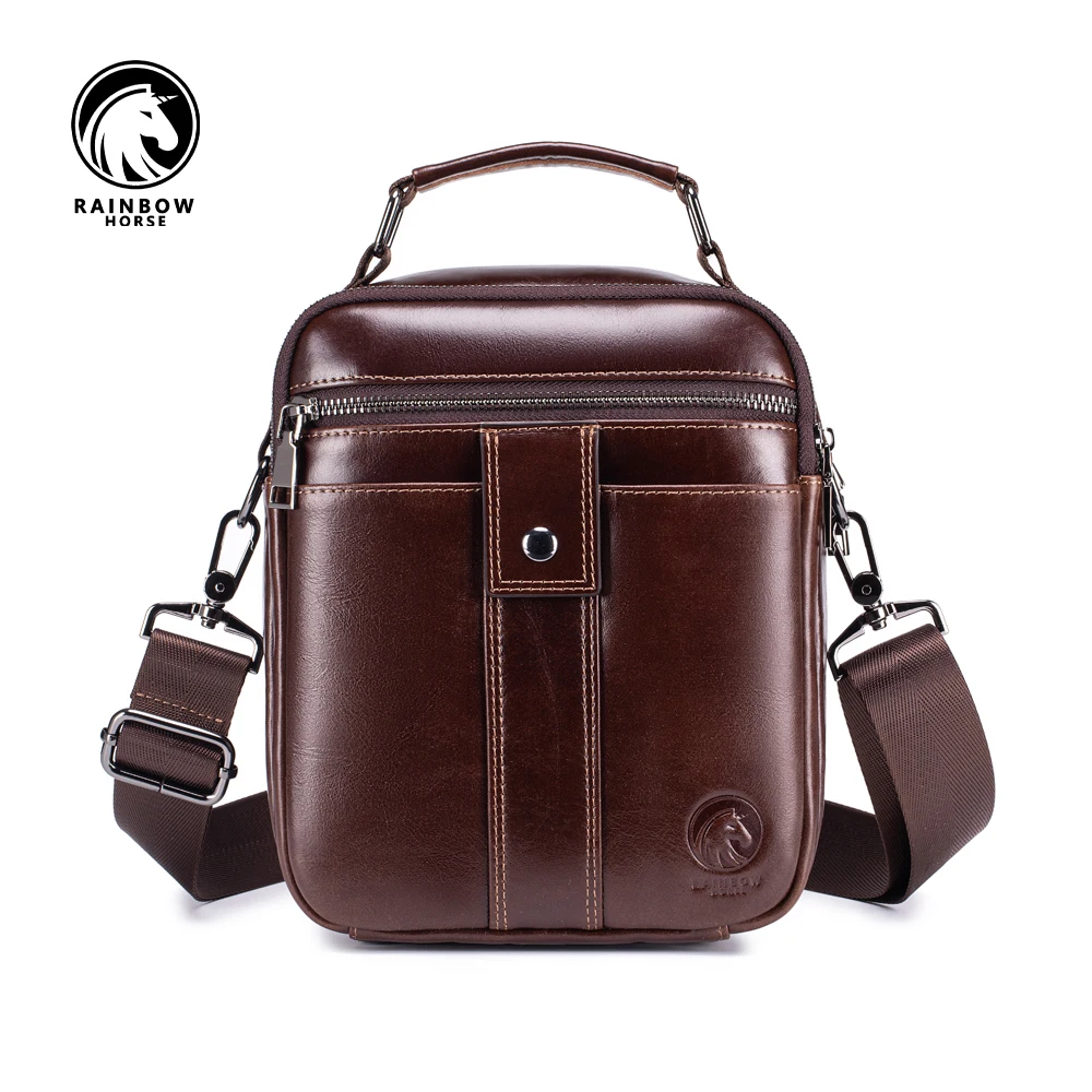

Новая мужская минималистичная сумка в стиле ретро, большая вместительная сумка через плечо, верхний слой воловьей кожи, удобная для выхода, мужская сумка для багажа