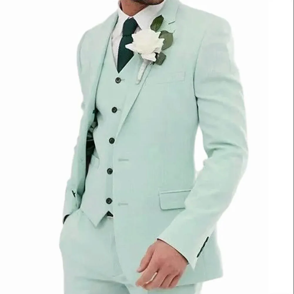 

Costume Homme 3 Piece Wedding Suits for Men Two Buttons Casual Slim Prom Dinner Groom Tuxedo Terno Masculino Completo Blazer