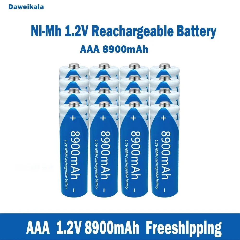 Wholesale nickel hydrogen AAA 1.2V rechargeable batteries, large capacity 8900mAh KTV microphones and toy batteries