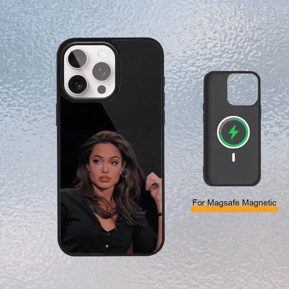 Custodia per telefono A-Actress A-Angelina J-Jolie per iPhone 17,16,15,14,13,12,11 Plus,Pro Max Cover di ricarica wireless magnetica