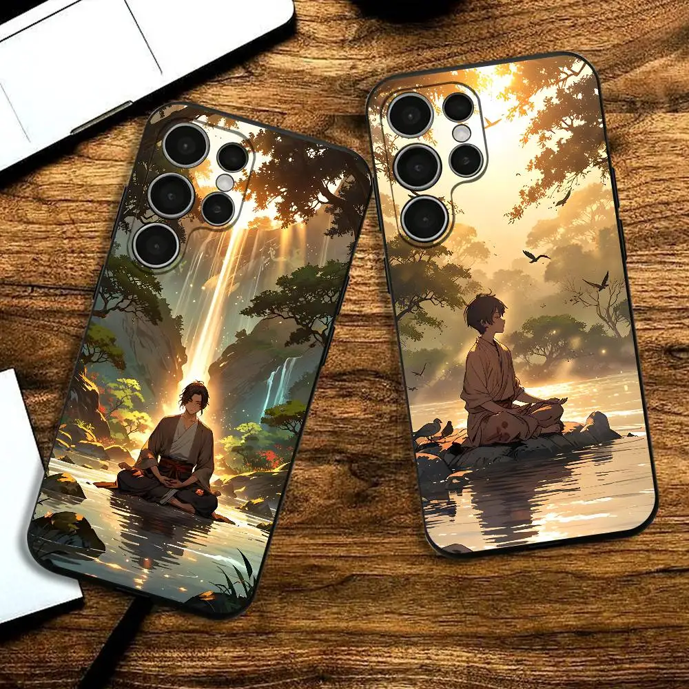 Cultivating Character Phone Silicone Case For Samsung S24 22 20 23 21 20 Ultra Plus Lite 5G Print Cover
