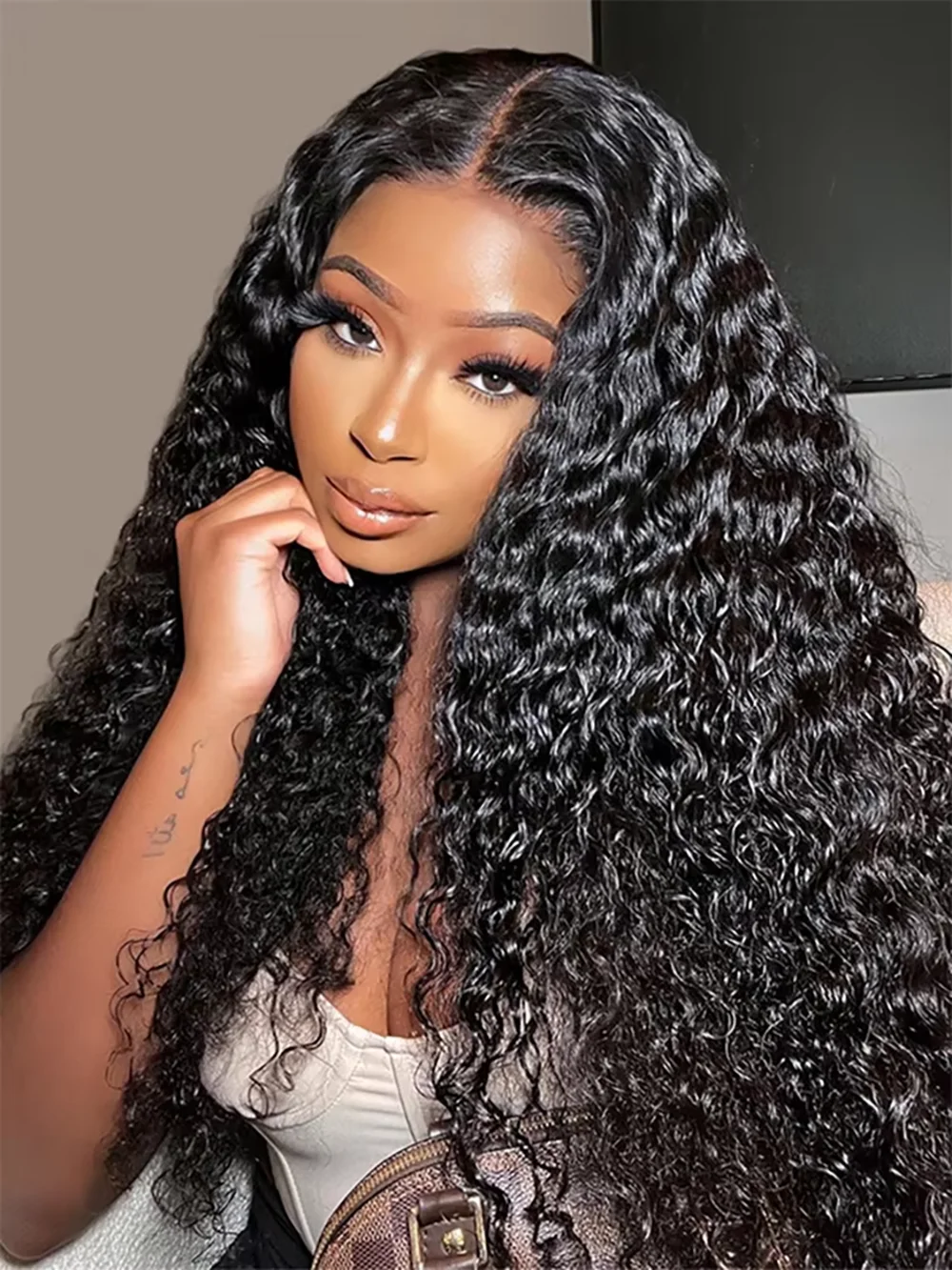 Curly 36 38 inch 13x6 HD Lace Front Human Hair Wigs For Women Brazilian Deep Wave 46 Inch HD 13x6 Loose Deep Wave Lace Frontal Human Hair Wig Brazilian 13x4 360 Water Curly Lace Front Wigs For Women 220 Density