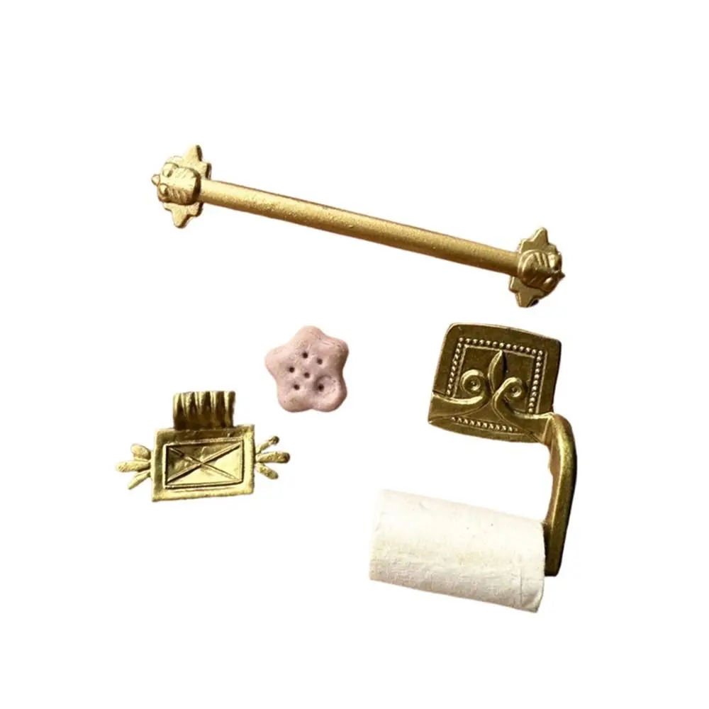 Portasapone per mobili per casa delle bambole in scala 1/12 Set portasciugamani per casa delle bambole in oro Modello Accessori per caminetto Accessori per la cucina delle bambole