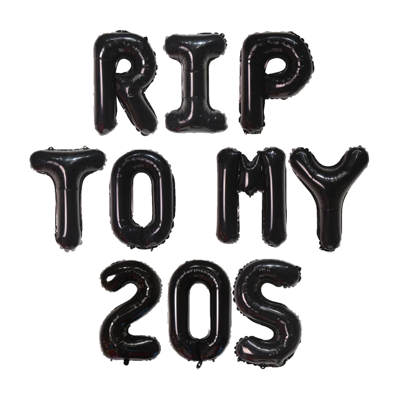 10 szt. Dekoracje na 30. urodziny-RIP TO MY 20S balony Banner, Rip śmieszne 30. artykuły dekoracyjne na przyjęcie urodzinowe