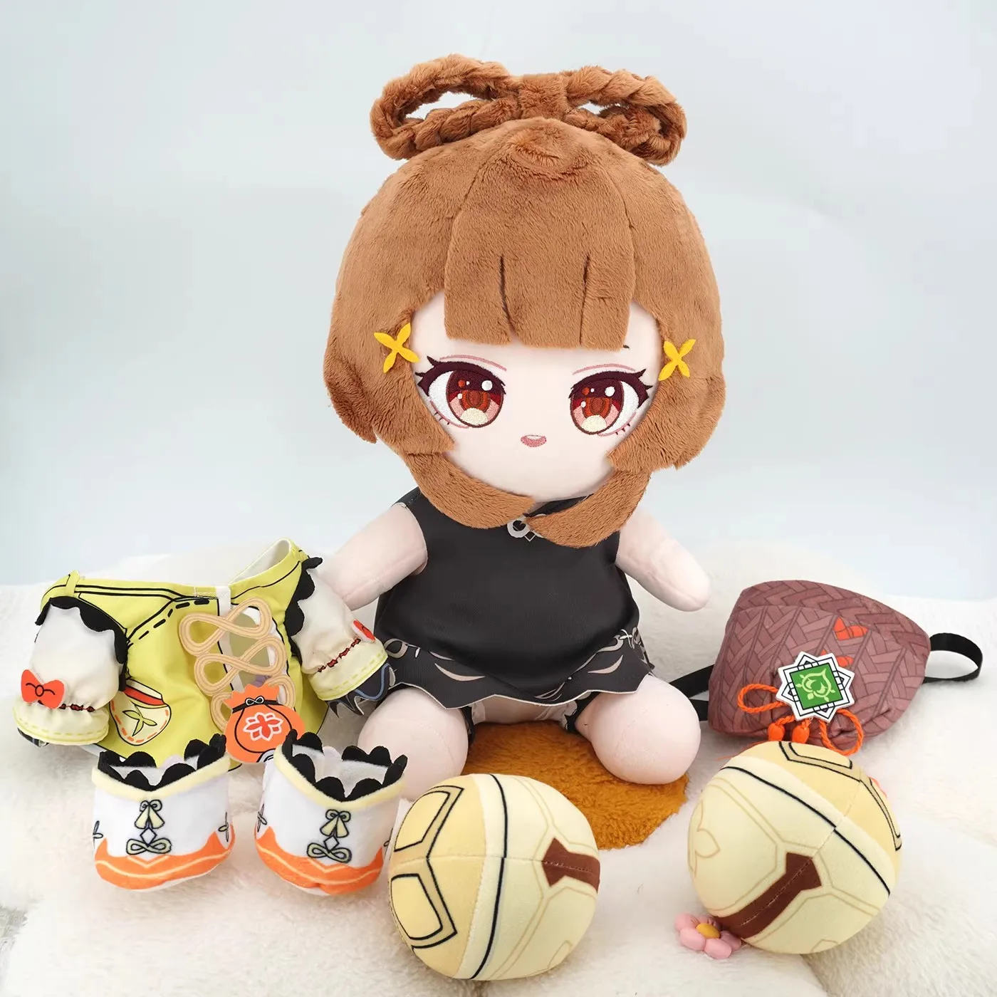 Plushie Game Genshin Impact Yaoyao 30cm Doll Toy Sitting Bone Body Clothes Costume Dress Up Game Cosplay Fan Gift