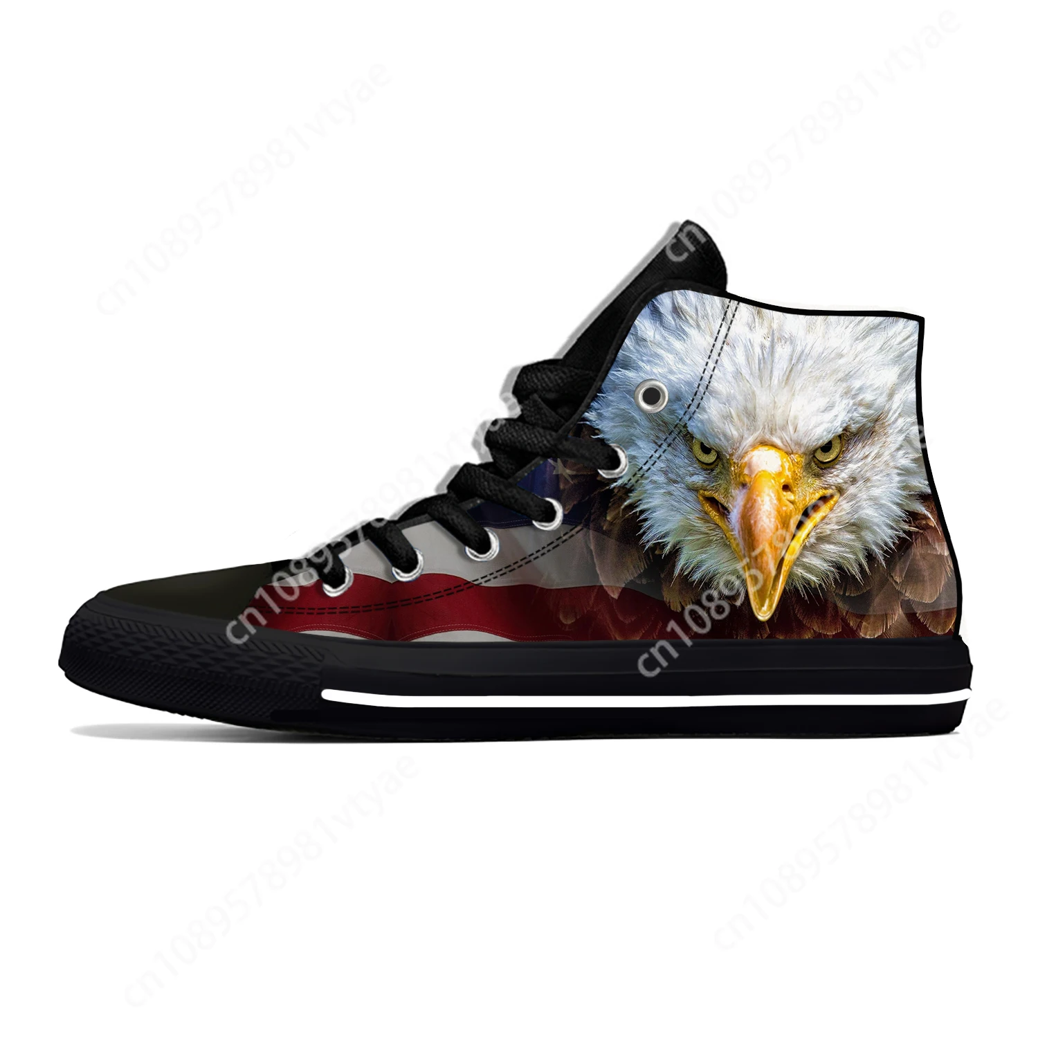 

Summer US USA American America Flag Eagle Patriotic High Top Lightweight Casual Shoes Breathable Board Shoes Men Women Sneakers