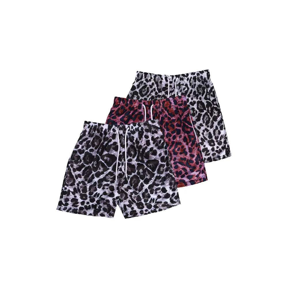 

Summer Men's Fashionable Shorts Leopard Print Print Clothing Casual Hawaiian Vacation Shorts Men's Drawstring Breathable Shorts