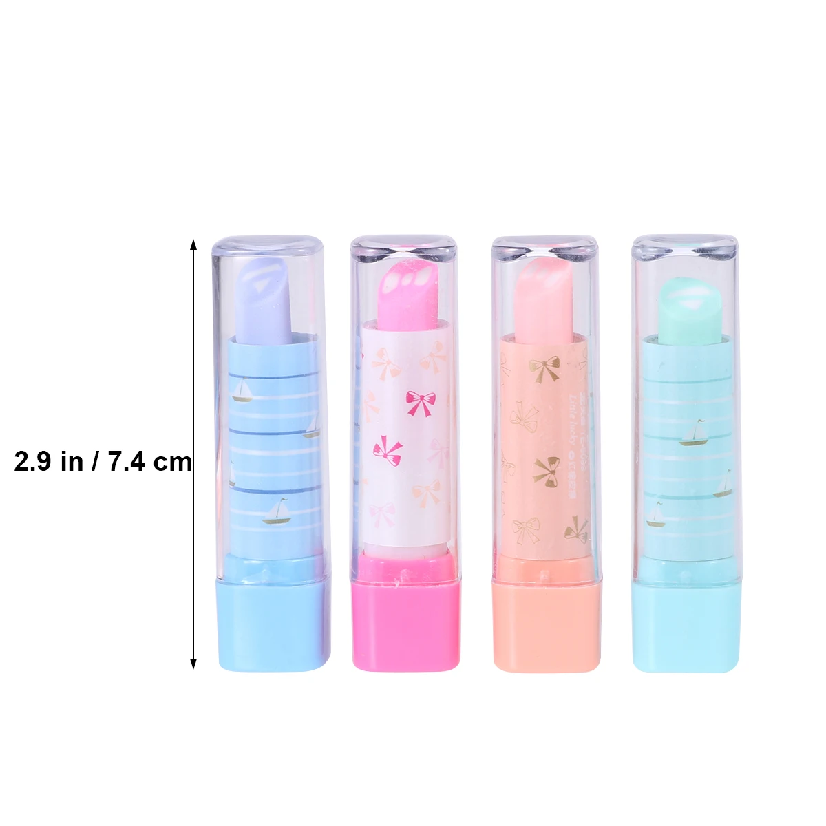 10pcs Lipstick Shaped Premium Stationery Creative Pencil Gift For Students Novelty Eraser Colorful Lipstick