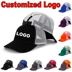 Customized Logo Print New Cotton Baseball Cap Breathable Summer Mesh Multi-color Optional Club Party Trucker Cap