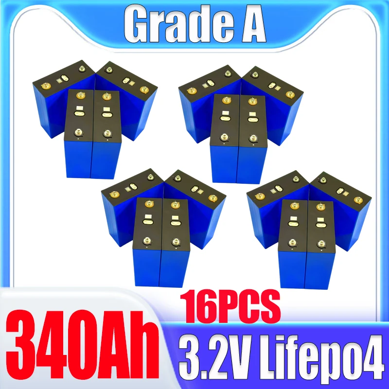 

16pcs new 3.2V 340ah 320ah 280AH 150AH A-level LiFePo4 battery DIY 48V RV marine solar lithium iron phosphate battery duty-free