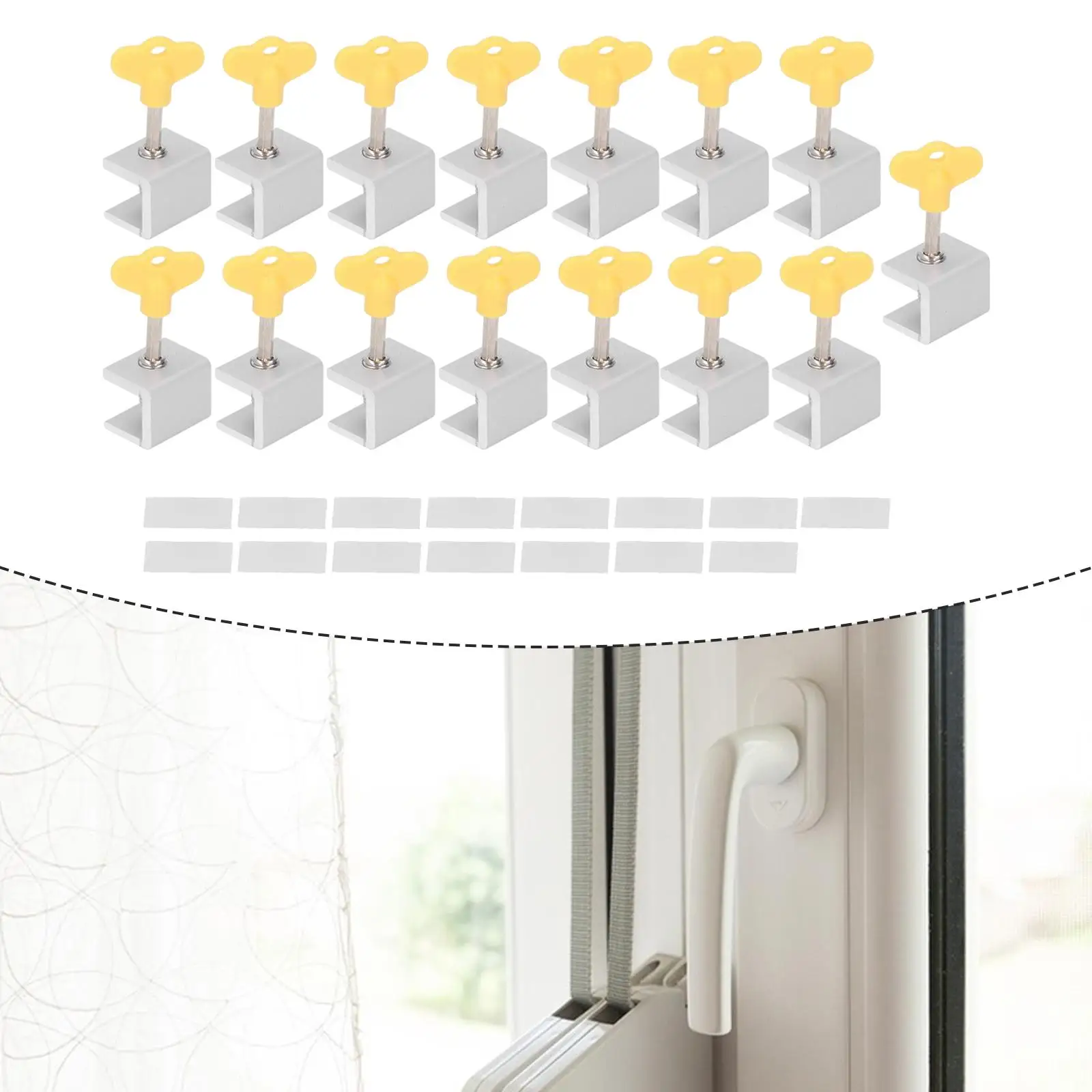 15 piezas de tope de marco deslizante para cerradura de puerta y ventana para cerradura de protección para dormitorio