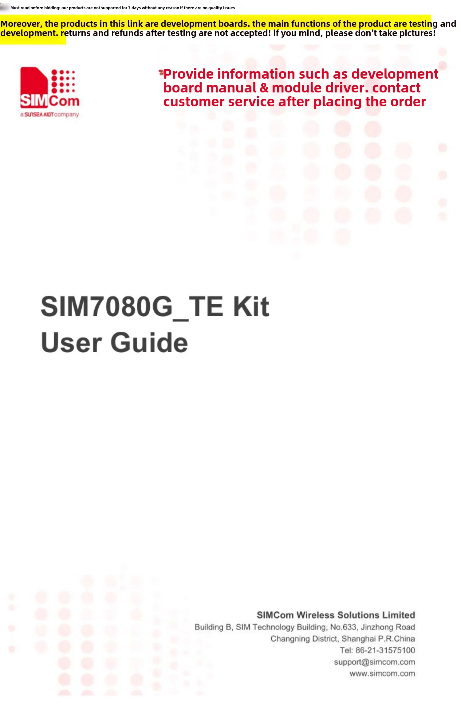 SIMCOM core Xuntong NBLOT scheda di sviluppo valutazione 7080G-TEKIT a bassa potenza con posizionamento versione globale