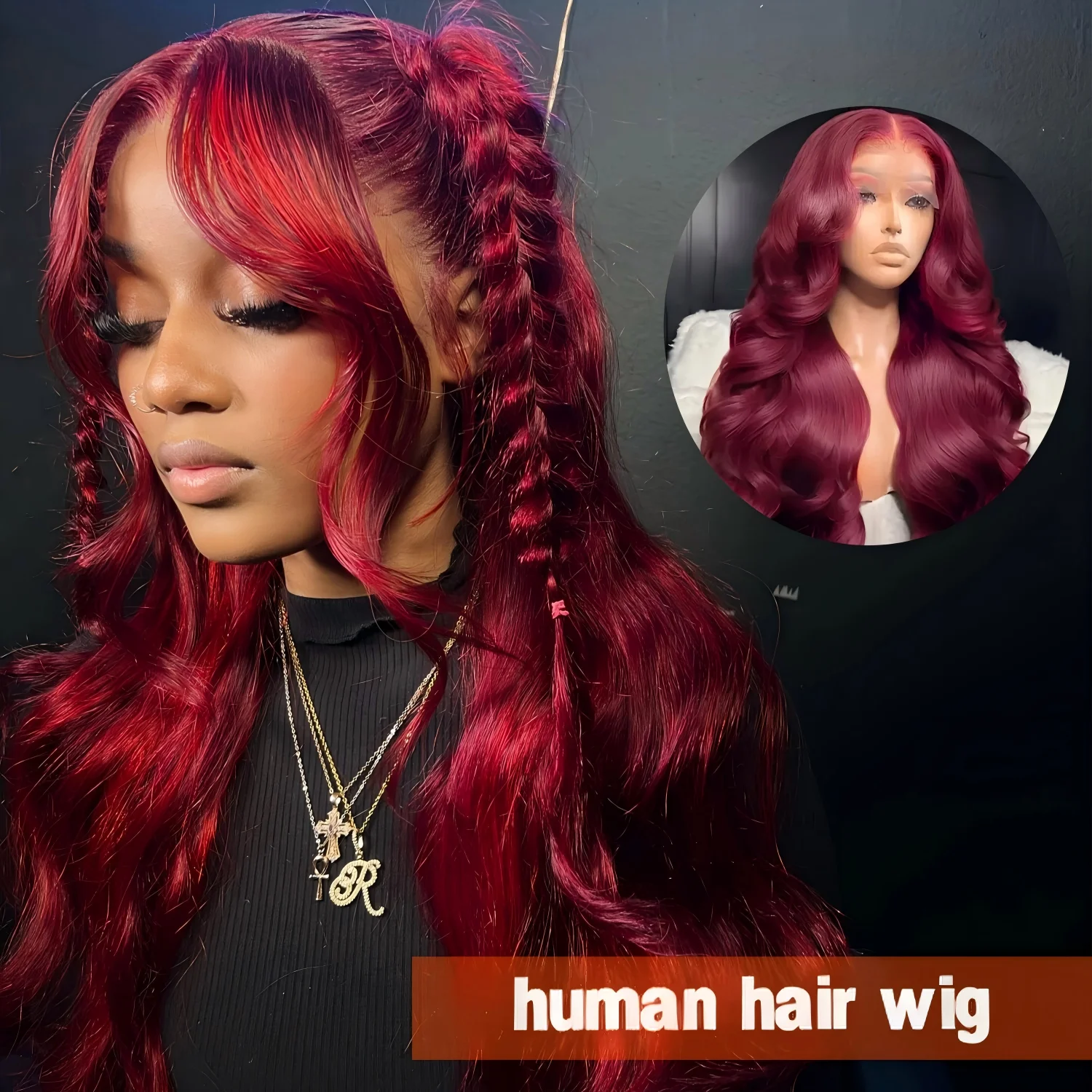 99j Burgunderrote Perücke aus Echthaar, 13x4 HD Body Wave Lace Front Perücken, vorgezupfte Lace Frontal Perücken für Frauen, 200 Dichte
