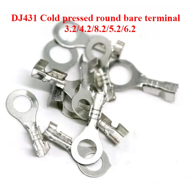 20/50/100pcs DJ431 A3.2 A4.2 A5.2 B4.2 B6.2 8.2 Wire End Lug Terminal O Ring Bare Copper Cold Press Circular Splice Crimp