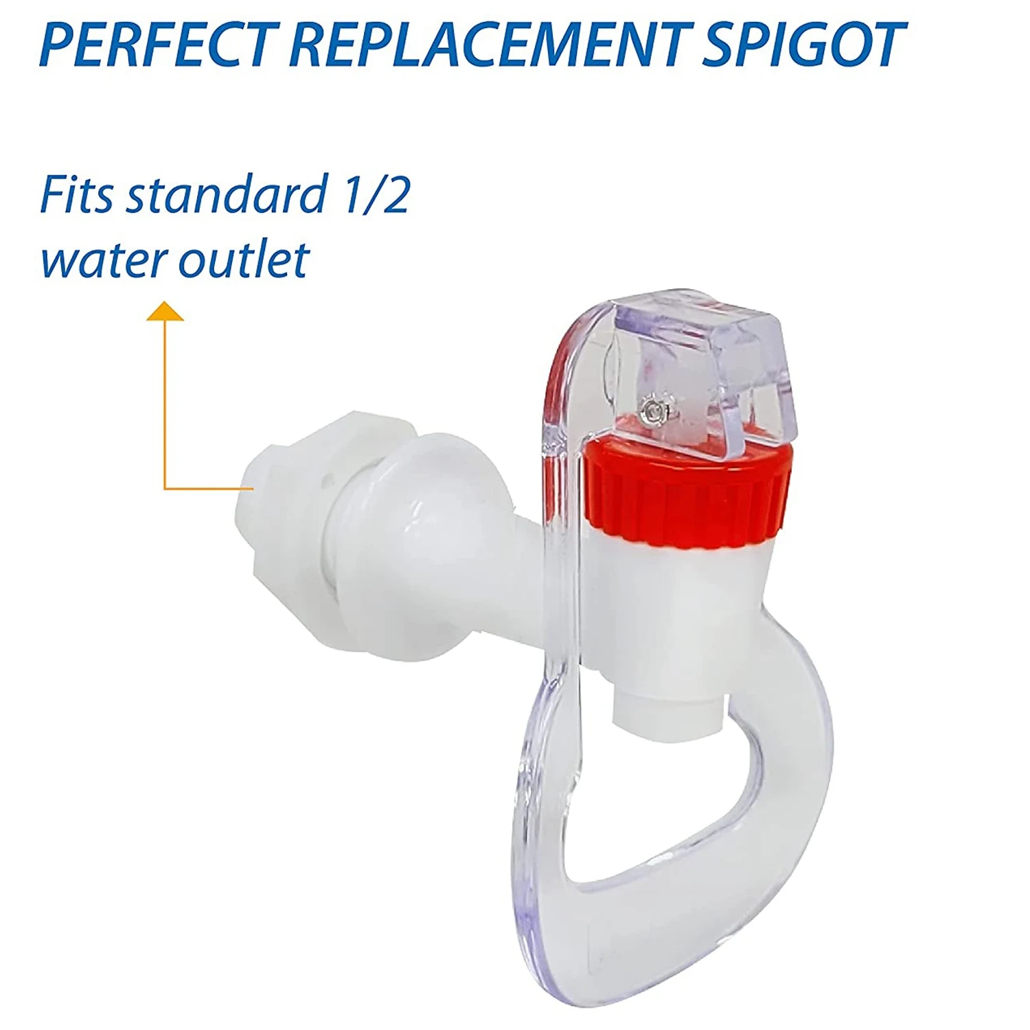 Water Dispenser Replacement Push Faucet - Cold and Hot Water Spigot Blue and Red Pack