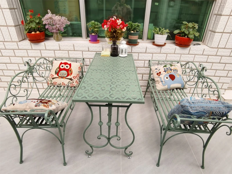 طاولات وكراسي خارجية طاولات وكراسي حديقة بارك شرفة أوروبية أريكة ترفيهية مجموعة طاولة وكرسي Terrace ba