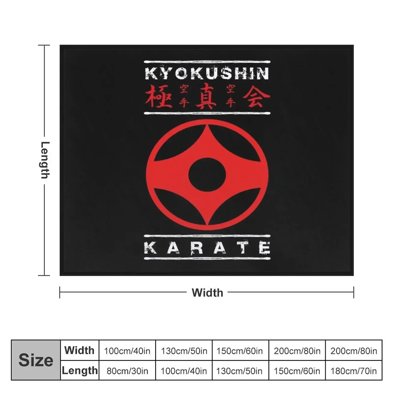 Kyokushin Karate (white text) Throw Blanket for winter Bed linens Furrys Camping Blankets