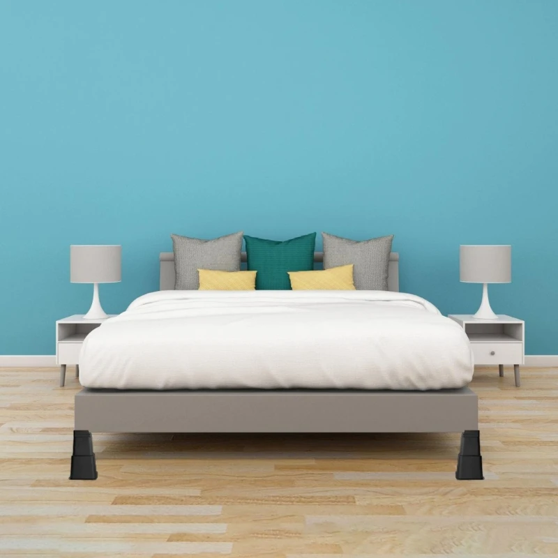 أثاث قابل للتكديس يدعم أرجل السرير وحاميات الأرضيات وارتفاع قابل للتعديل وتصميم بناء بلاستيكي عالي الجودة #4